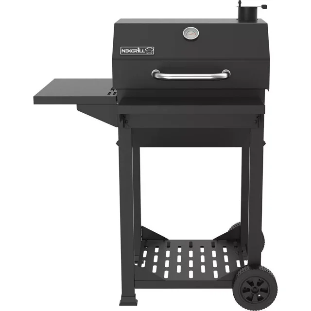 Nexgrill 22" Charcoal Cart Grill with Side Shelf Black