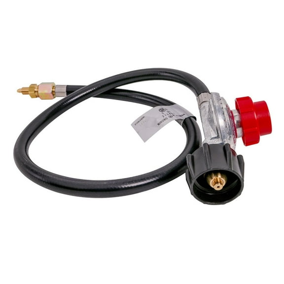 Nexgrill 36" Propane Regulator and Hose – Adjustable 10 PSI LP Gas Regulator with 1/8" Male Connector – Fits Turkey Fryers, Grills, Burners – Black, Model 711-0010
