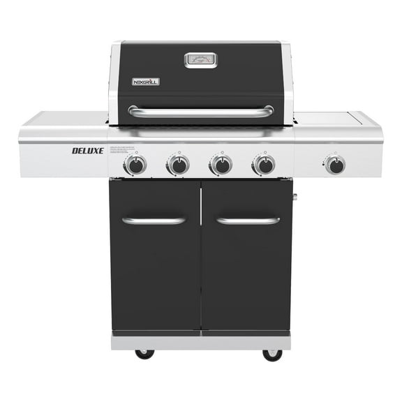 Nexgrill 4-Burner Dual Fuel Gas Grill with Side Burner and Griddle Insert, 627 SQ In Total Cooking Space, 59,000 BTUs Output, BBQ Grill Perfect for Outdoor Gatherings - 720-0958HE
