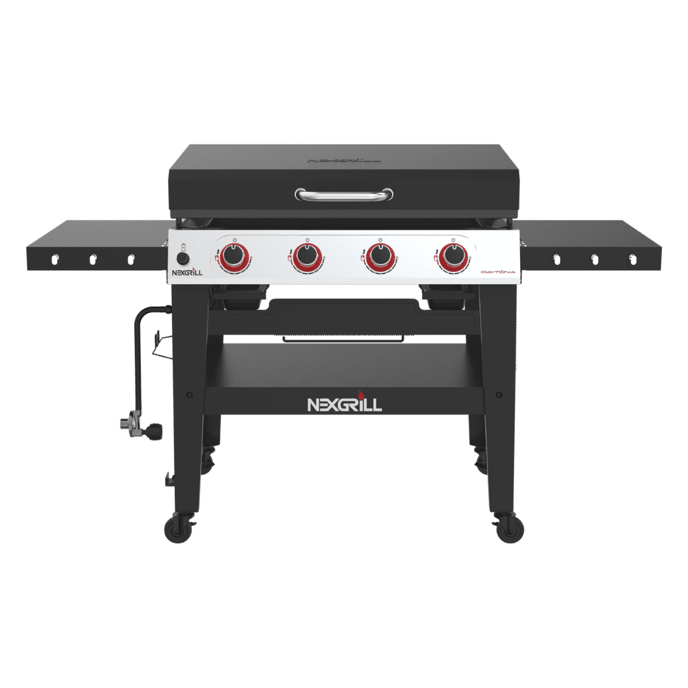 Nexgrill Daytona 4Burner Propane Gas Flat Top Grill Outdoor w/ Side
