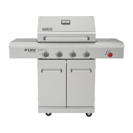 Nexgrill Deluxe 4-Burner Dual Energy Propane Gas Grill with Infrared Side Burner and Cabinets - 63000BTUs