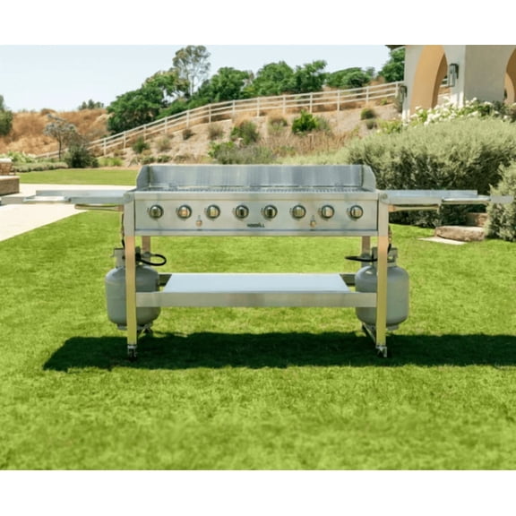 Nexgrill Deluxe 8-Burner Propane Gas Grill with Included Cover, Stainless Steel Frame, 112,000 BTUs Output, BBQ Grill Perfect for Outdoor Gatherings - 720-1123A