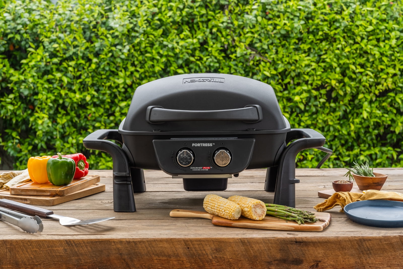Nexgrill Fortress 2Burner Cast Aluminum Gas Grill with Gourmet Plus