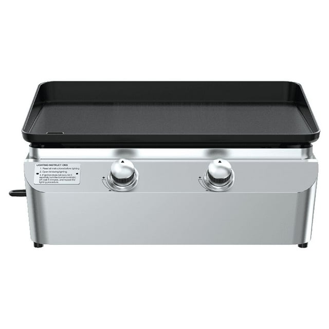 Nexgrill Outdoor Cooking 2 Burner Tabletop Griddle, Cast Iron Griddle