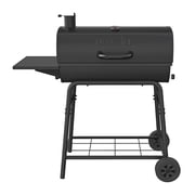 Nexgrill Premium 29 Charcoal Grill with Side Shelf, 552 SQ In Cooking Space, Adjustable Charcoal Tray, Chimney Air Vent, Warming Rack, Barrel Smoker Grill for Camping, Picnics, and More - 810-0029C