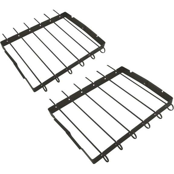 Nexgrill Shish Kabob Skewers Set, Non-Stick Surface, Easy to Clean, Raised Stand with Skewers, Foldable Grill Rack Barbecue Skewer Accessory for Outdoor Grilling, Camping, Black - 530-0032 (2 Pack)