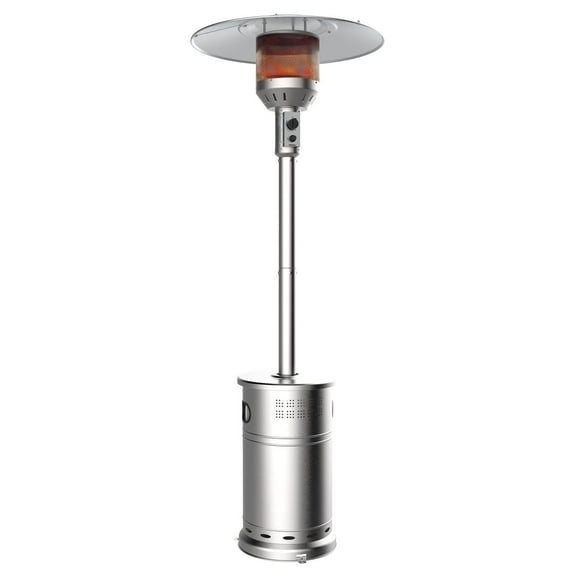 Nexgrill Sundara 92" Stainless Steel Outdoor Patio Heater, 48,000 BTUs, 2 Wheel Transport, Electronic Ignition, Easy Tank Access, Control Knob, Propane Heater for Porch, Garden, Backyard - 920-01001
