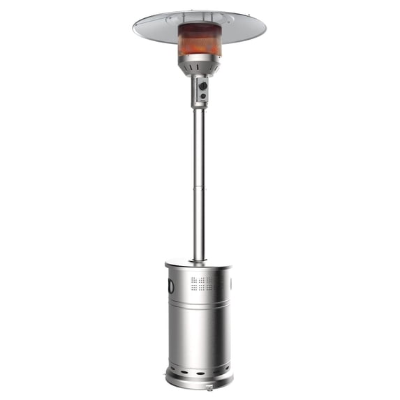 Nexgrill Sundara 92" Stainless Steel Outdoor Patio Heater, 48,000 BTUs, 2 Wheel Transport, Electronic Ignition, Easy Tank Access, Control Knob, Propane Heater for Porch, Garden, Backyard - 920-01001