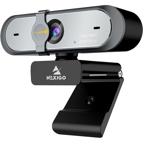 NexiGo N660P (Gen 2) 1080P 60FPS Webcam with Software Control, Dual Microphone & Cover, Autofocus, HD USB Computer Web Camera, for OBS/Gaming/Zoom/Skype/FaceTime/Teams/Twitch