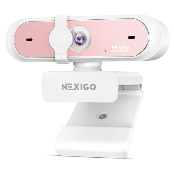 NexiGo N660P Pro 4K Webcam with Distortion-Free Lens, 1080p 60 fps Autofocus USB Streaming Camera, 3DNR, Noise-Canceling Mics & Privacy Cover, Web Cam for Gaming/Live Streaming/PC/Mac/Switch 2, Pink