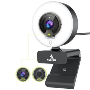NexiGo N960E 1080P Webcam with Light, Autofocus, Stereo Microphone & Privacy Cover