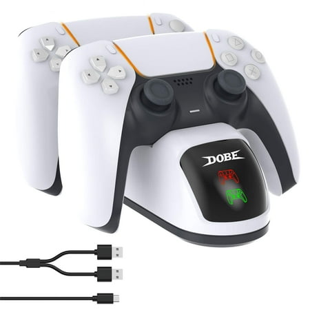 NexiGo PS5 Controller Charger, Dual Charing Station with LED Indicator, High Speed, Compatible for Sony Controller