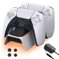 thumbnail image 1 of NexiGo PS5 Controller Charger Station,  PS5 Accessories with Thumb Grip Kit and Fast Charging AC Adapter for Playstation 5 Controller, 1 of 6