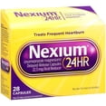 thumbnail image 1 of Nexium 24HR  20mg, 28 Count Delayed Release Heartburn Relief Capsules, Esomeprazole Magnesium Acid Reducer, 1 of 6