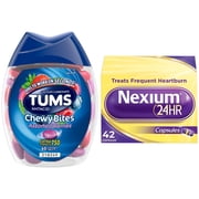 Nexium 42CT Capsule + Tums Chewy Bites Berry 60CT Extra Strength