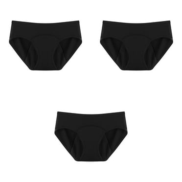 Nexjvus 3 Pack Women Period Underwear on Clearance 100% Cotton Mid Low Waist Leak Proof Heavy Flow Briefs Panties Size XS-5XL
