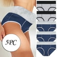 thumbnail image 1 of Nexjvus Control Top Cotton Underwear for Womens Plus Size Solid Color Mid Waist Underwear Size S-3XL 5 Pack, 1 of 2