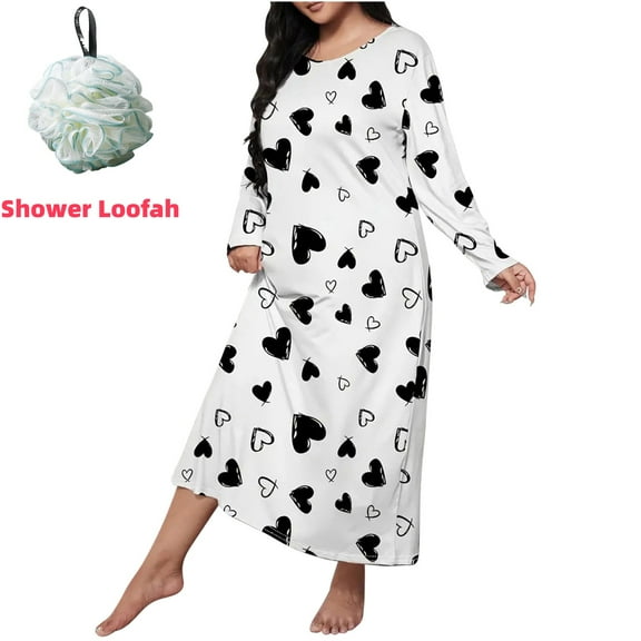 FAZVAOO Cooling Pajamas for Women Plus Size Sleeve Loungewear Nightdress Long Nightgown Casual Pajamas Sizes XL to 5XL