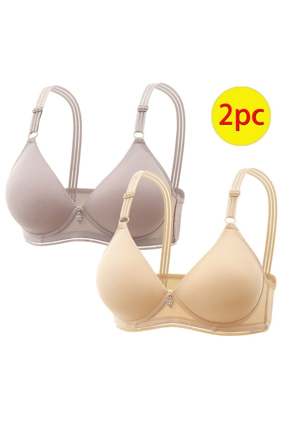 Nexjvus Daisy Bras Women No Rims Hollow Out Gathered Comfortable Bras 42/85 2 Pack