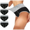 thumbnail image 1 of Nexjvus Moisture Wicking Cotton Underwear for Womens Plus Size Solid Color Traceless Knick High Waist Underwear Size M-5xl 4 Pack, 1 of 9
