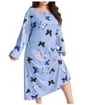 thumbnail image 1 of FAZVAOO Nightgowns for Women Long Sleeve Butterfly Print Sleepwear Soft Nightdress Size 16, 1 of 5