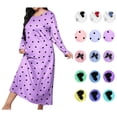 thumbnail image 1 of FAZVAOO Nightgowns for Women Long Sleeve Heart Print Sleepwear Soft Nightdress, 1 of 3