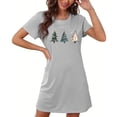 thumbnail image 1 of Nexjvus Nightgowns for Women Short Sleeve Crew Neck Dress Sleepshirts Christmas Oversized Floral Print Nightdress Size XXL, 1 of 5