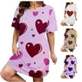 thumbnail image 1 of FAZVAOO Nightgowns for Women Short Sleeve Sleep Shirts Hearts Print Soft Sleepwear Size 18, 1 of 6