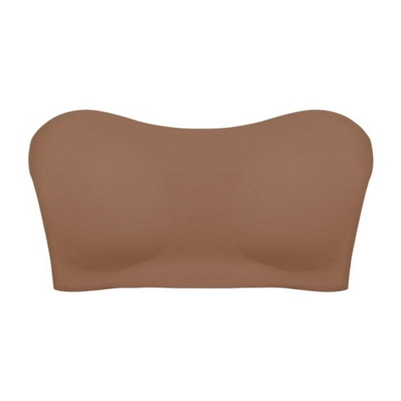 FAZVAOO Strapless Bras for Women No Underwire Bra (Brown,1 pack,Size S-XL)