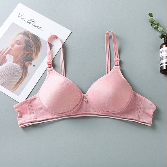 Nexjvus Woman's Bras for Sagging Breasts Printing No Rims Gathered No Daily Daily Bra