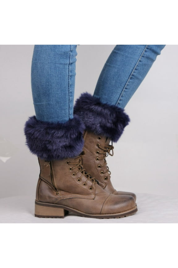 Nexjvus Womens Boot Cuffs Winter Plush Knit Leg Warmers Boot Topper Socks 2 Pairs
