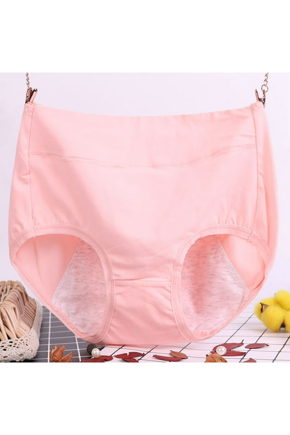 Nexjvus Womens Cotton Underwear Seamless Plus Size Solid Color Physiological Menstrual Underwear Size Xl-6xl