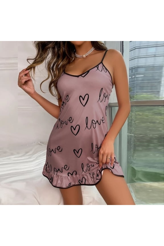 Nexjvus Womens Nightgowns Camisole Dress Pajamas Floral Print Nightdress Size XXL