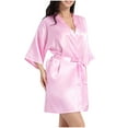 thumbnail image 1 of Nexjvus Womens Robes Satin Robe Summer Thin Sexy Short Cardigan Robe With Belt Size S-XXL, 1 of 4