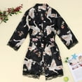 thumbnail image 1 of Nexjvus Womens Robes Vintage Satin Robe for Women Home Silk Print Short Robe with Belt Size S-4XL, 1 of 9