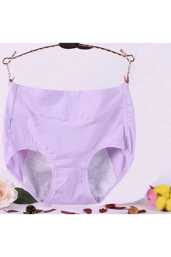 Nexjvus Womens Seamless Cotton Underwear Plus Size Solid Color Physiological Menstrual Underwear Size Xl-6xl