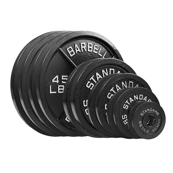 Nexo Fitness High Quality Commercial Grade Weight Plates, Steel Black, 6 Count, 265 lbs