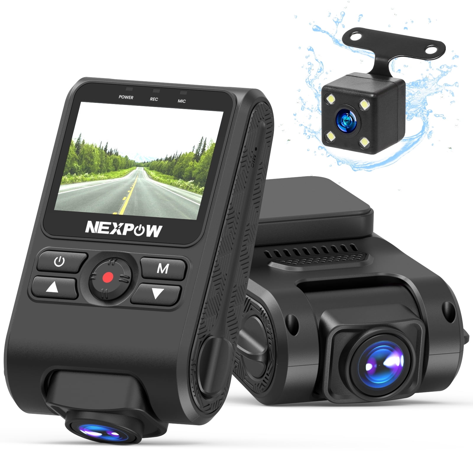 NEXPOW Dash Cam Front and Rear, 1080P Full HD Dash