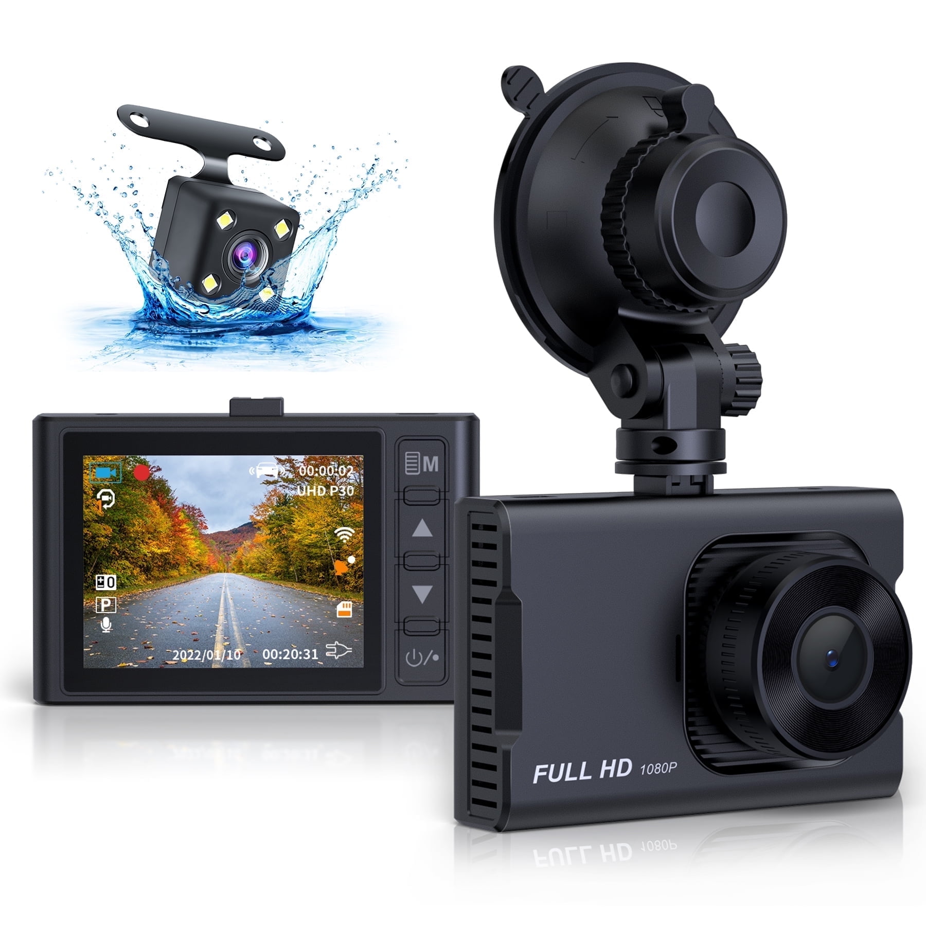 NEXPOW Dash Cam Front and Rear, 1080P Full HD Dash