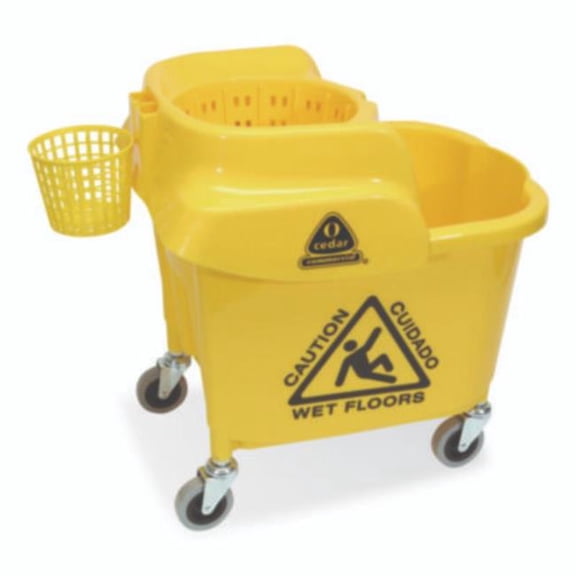 MaxiRough Institutional Mop Bucket and Wringer, 35 qt, Yellow
