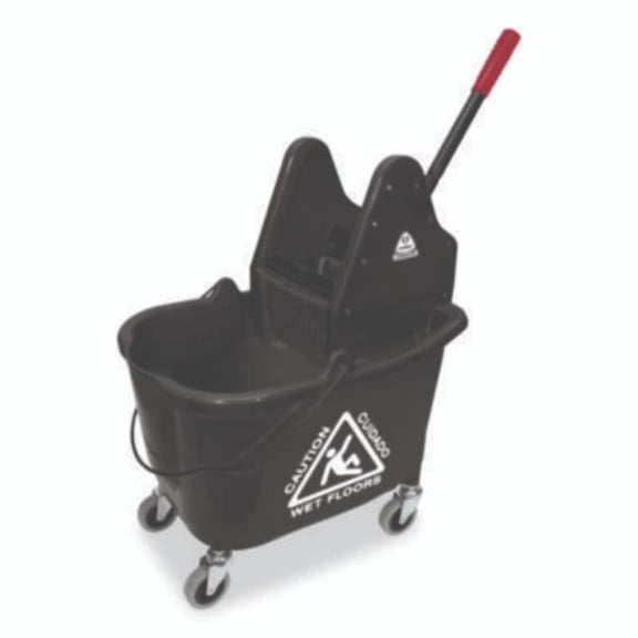 Premier Downpress Mop Bucket and Wringer, 35 qt, Black