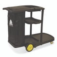thumbnail image 1 of Premier Janitor Cart, 2 Shelves, Plastic, 18.25 x 44.5 x 38, Black, 1 of 4