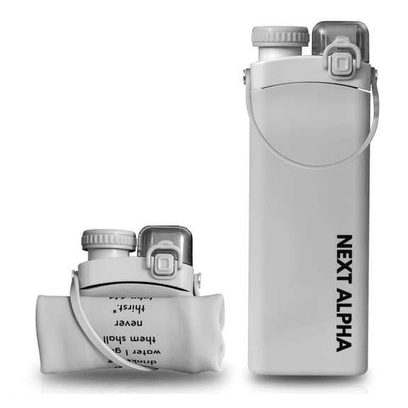 Next Alpha 20oz Collapsible Silicone Water Bottle with Straw BPA Free for Travel Hiking Lightweight Portable