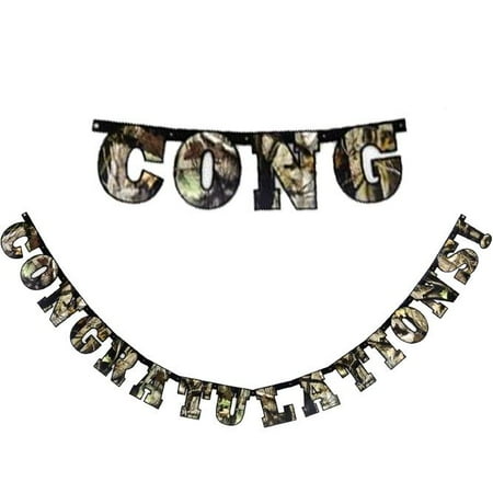 Next Camo 9' Congratulations Banner (Each) - Party Supplies