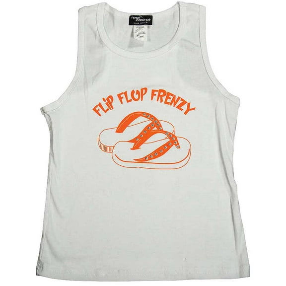 Next Concept Toddler Girls and Girls Flip Flop Racerback Tank Top 9428-4T (white/orange)