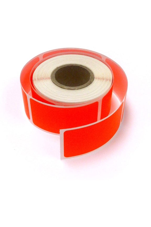 , Rectangle Inventory Color Coding Labels, 250 Per Roll Fluorescent Red, 2 X 1