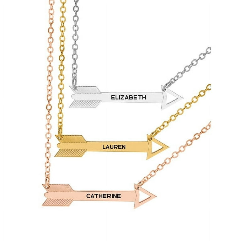 Next Day Shipping Personalized Arrow Shaped Name Necklace