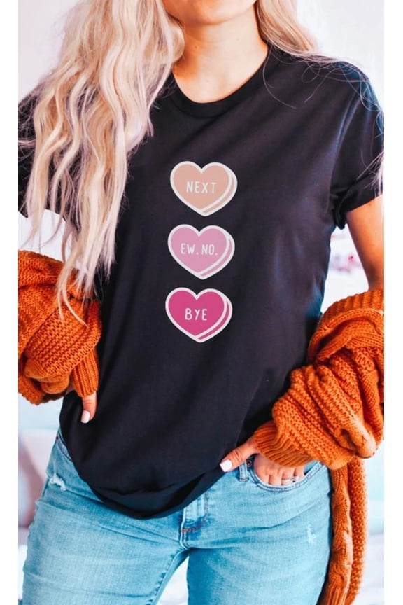 Next Ew No Bye Candy Heart Graphic Tee T-Shirt