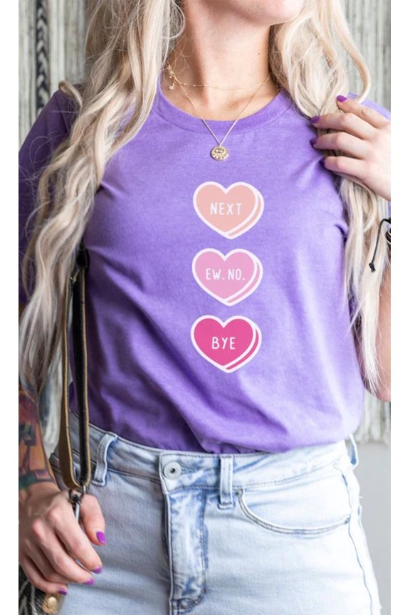 Next Ew No Bye Candy Heart Graphic Tee T-Shirt