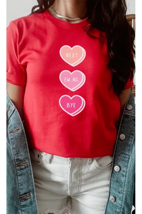 Next Ew No Bye Candy Heart PLUS SIZE Graphic Tee T-Shirt